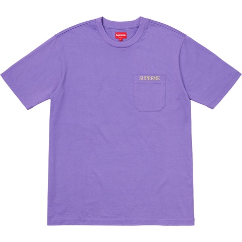 Supreme Embroidered Pocket Tee - Pale Purple
