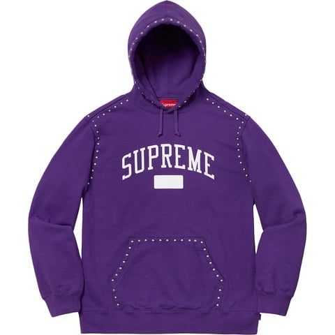 Supreme Studded Hooded Sweatshirt - Purple