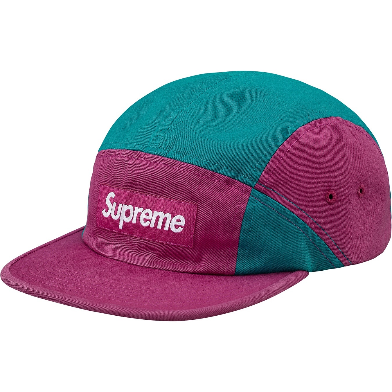 Supreme Contrast Panel Camp Cap (FW18) - Magenta - $44