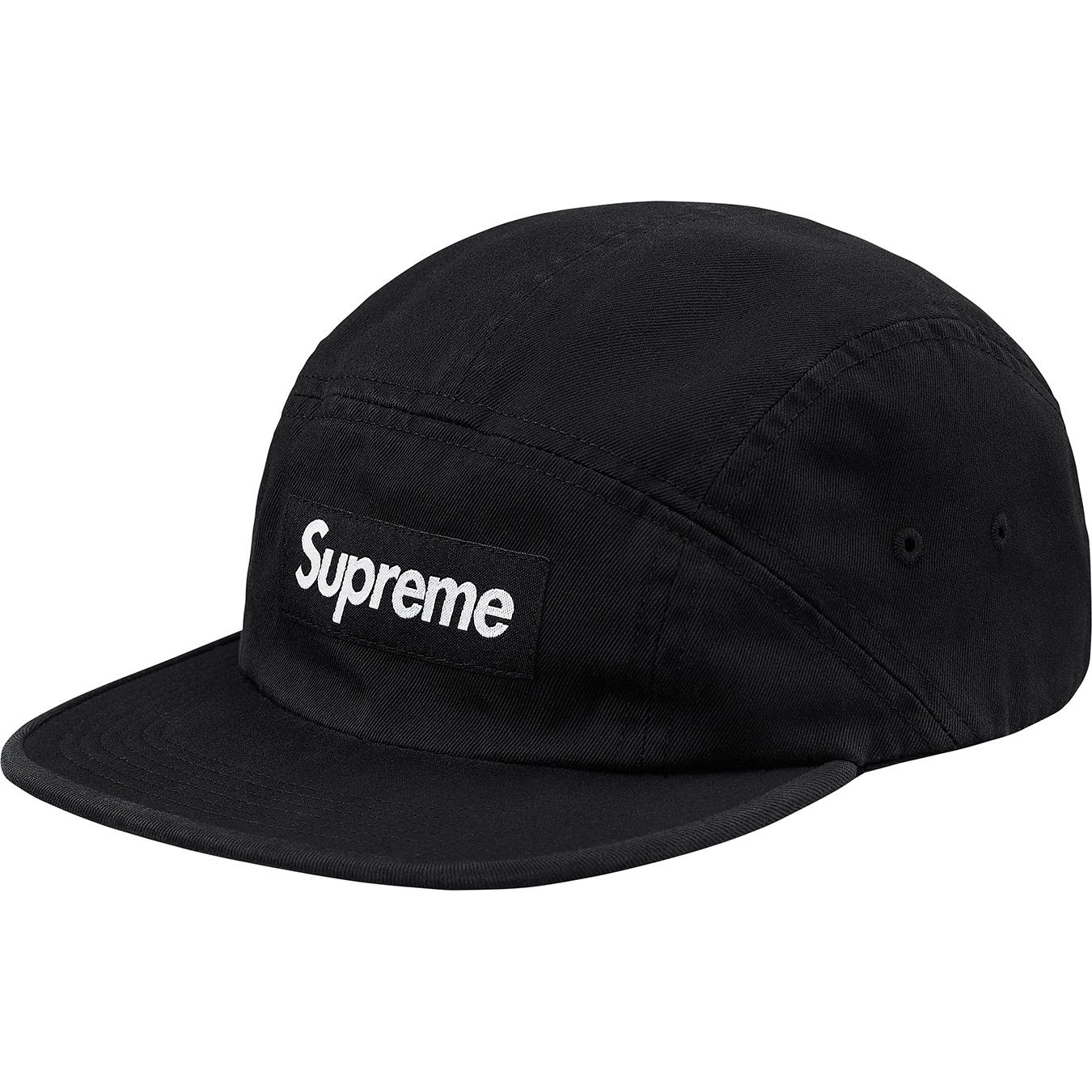 Supreme Contrast Panel Camp Cap (FW18) - Black - $44