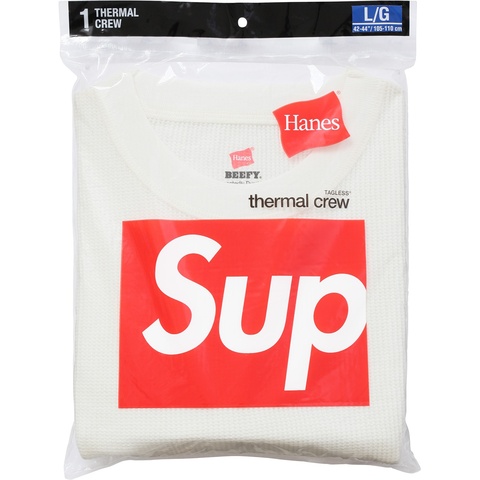 Supreme Supreme®/Hanes® Thermal Crew (1 Pack) - Natural