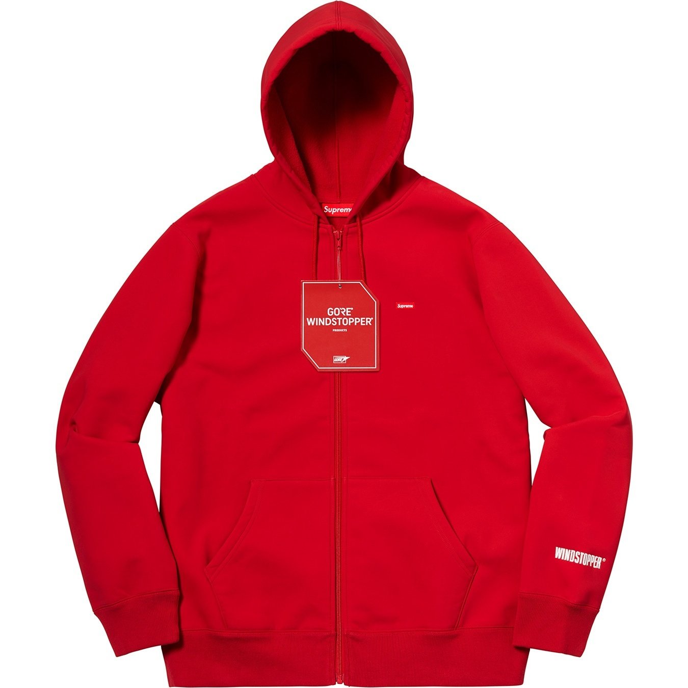 Supreme WINDSTOPPER Zip Up Hooded Sweatshirt (FW18) - Red - $228