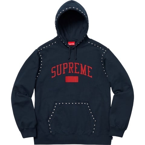 Supreme Studded Hooded Sweatshirt - Navy