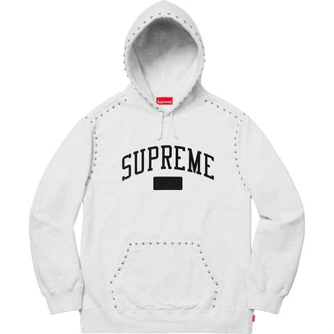 Supreme Studded Hooded Sweatshirt - Ash Grey