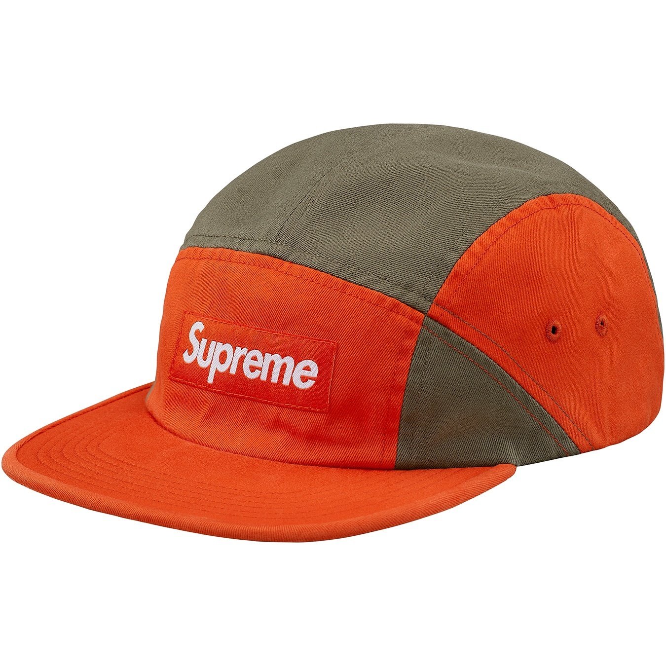 Supreme Contrast Panel Camp Cap (FW18) - Orange - $44