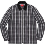 Supreme Plaid Thermal Zip Up Shirt (FW18) - Black