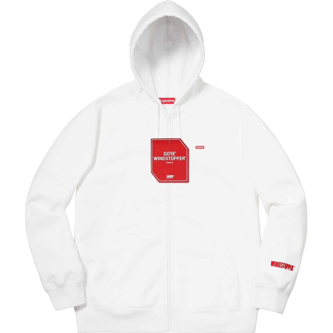 Supreme WINDSTOPPER Zip Up Hooded Sweatshirt (FW18) - White - $228