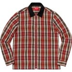 Supreme Plaid Thermal Zip Up Shirt (FW18) - Dusty Red