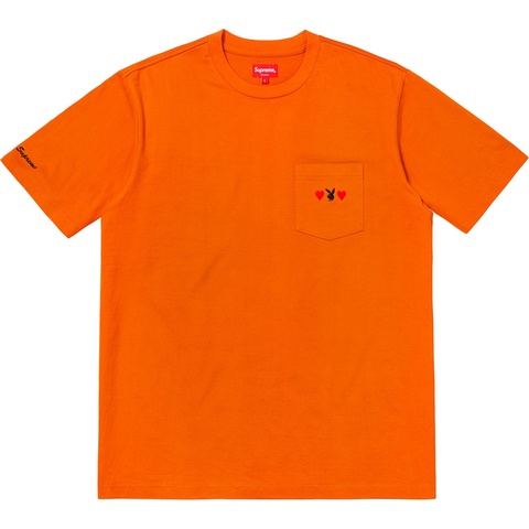 QP【ヴィンテージ・美品・L】Supreme Playboy Pocket NWT Supreme Playboy Men's Burgundy Red Bunny Logo Pocket T-Shirt
