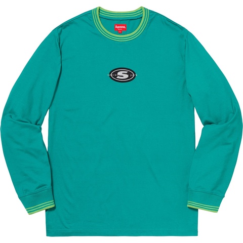 Supreme Striped Rib Logo L/S Top - Teal