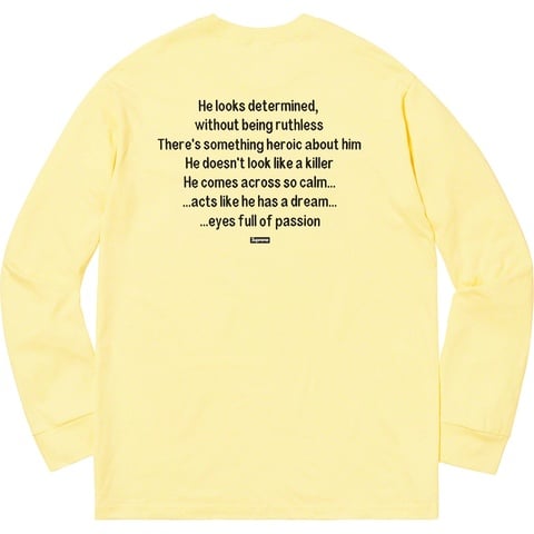 Supreme The Killer L/S Tee - Pale Yellow