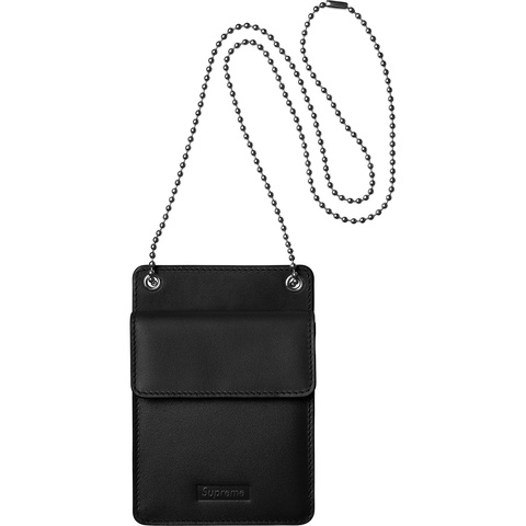 Supreme Leather ID Holder + Wallet - Black