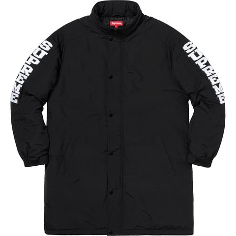 Supreme Sleeve Logo Sideline Parka - Black