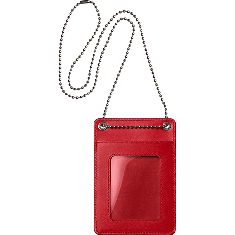 Supreme Leather ID Holder + Wallet - Red