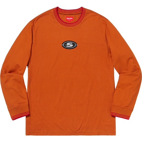 Supreme Striped Rib Logo L/S Top - Burnt Orange