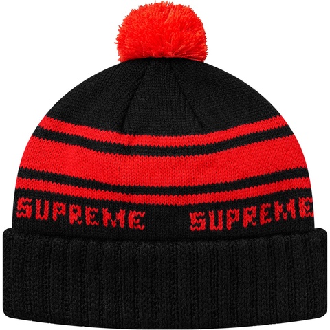 Supreme Classic Stripe Beanie - Black
