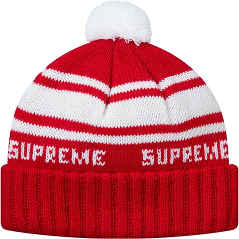Supreme Classic Stripe Beanie - Red