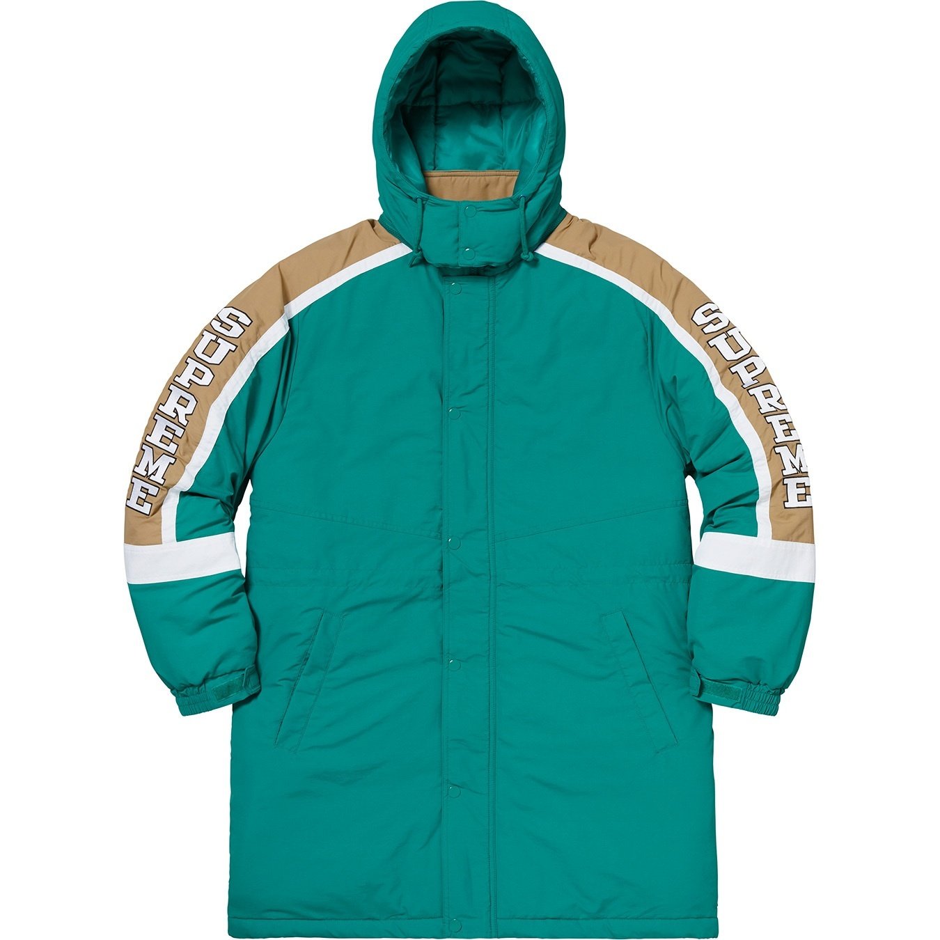 Supreme Sleeve Logo Sideline Parka (FW18) - Teal - $238