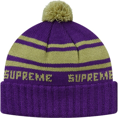 Supreme Classic Stripe Beanie - Purple