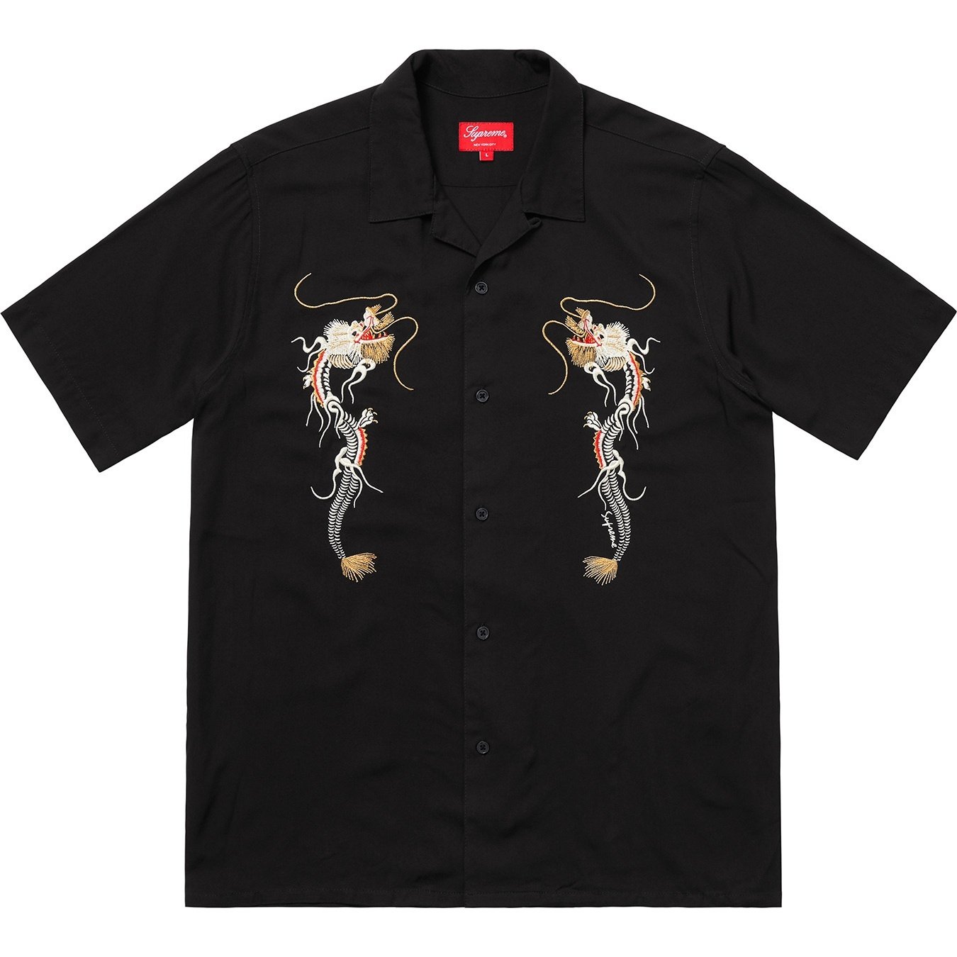 Supreme Dragon Rayon Shirt (FW18) - Black - $138