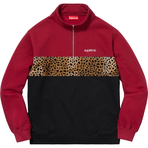 Leopard Panel Half Zip Sweatshirt - Supreme