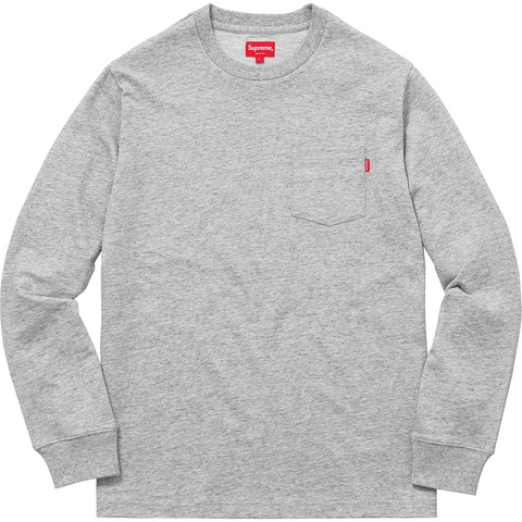 Supreme L/S Pocket Tee - Heather Grey
