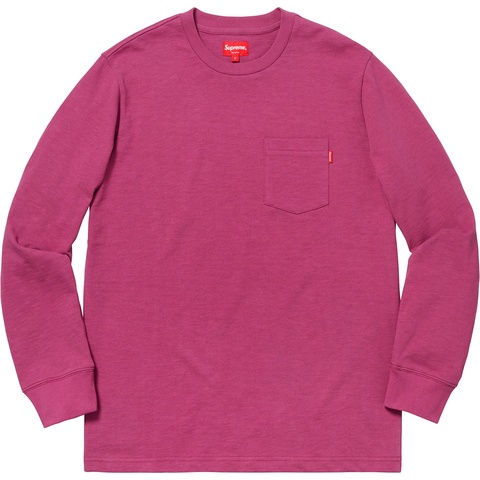 Supreme L/S Pocket Tee - Dark Magenta