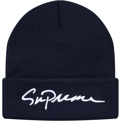 Supreme Classic Script Beanie - Navy