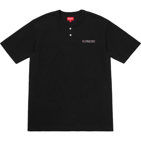 Supreme Pique S/S Henley - Black