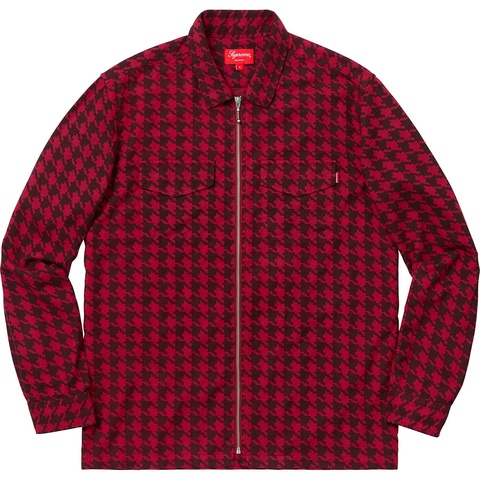 Houndstooth Flannel Zip Up Shirt - Supreme