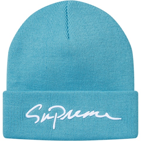 Supreme Classic Script Beanie - Light Blue