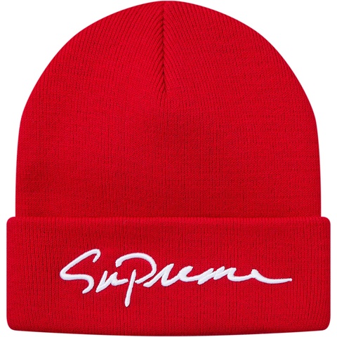 Supreme Classic Script Beanie - Red