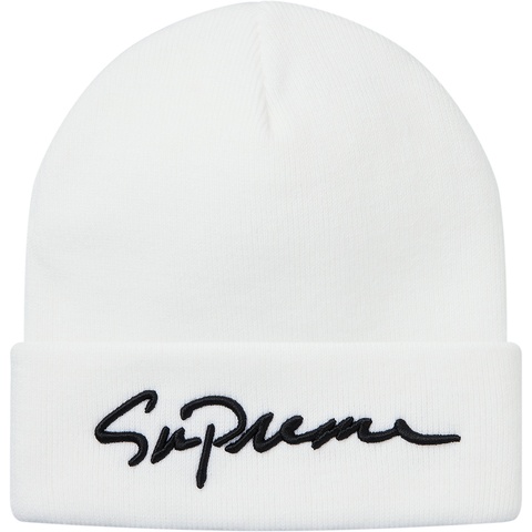 Supreme Classic Script Beanie - White