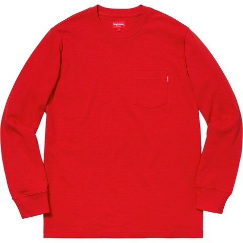 Supreme L/S Pocket Tee - Red