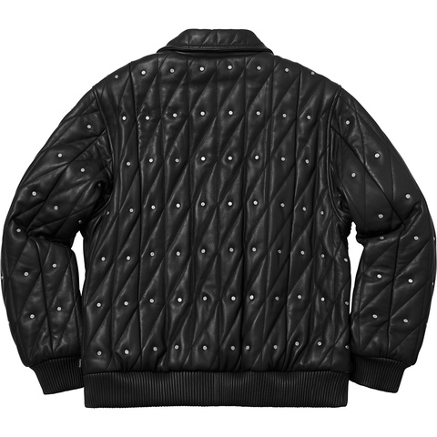 Supreme Quilted Studded Leather Jacket - Black