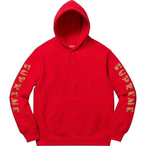 Supreme Gradient Sleeve Hooded Sweatshirt - Red