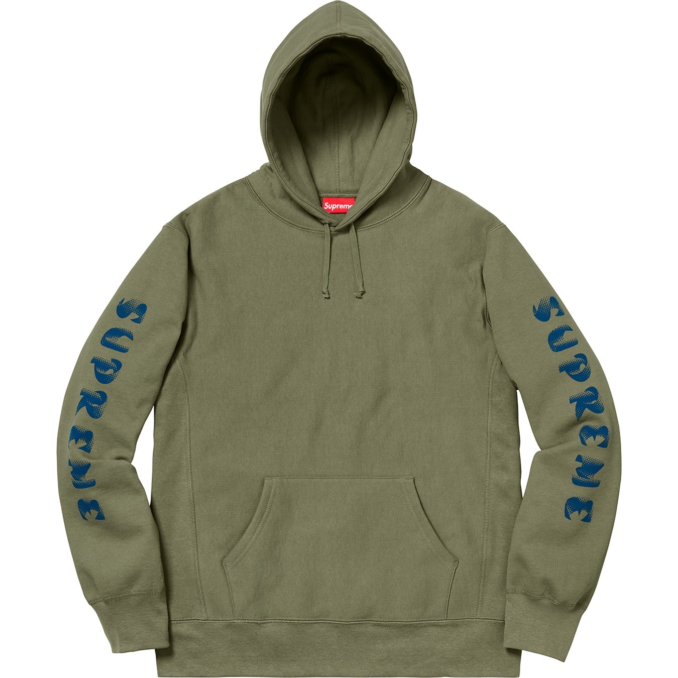 Supreme Gradient Sleeve Hooded Sweatshirt (FW18) - Light Olive - $158