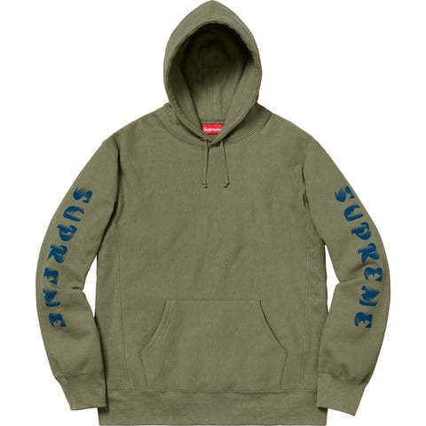 Supreme Gradient Sleeve Hooded Sweatshirt - Light Olive