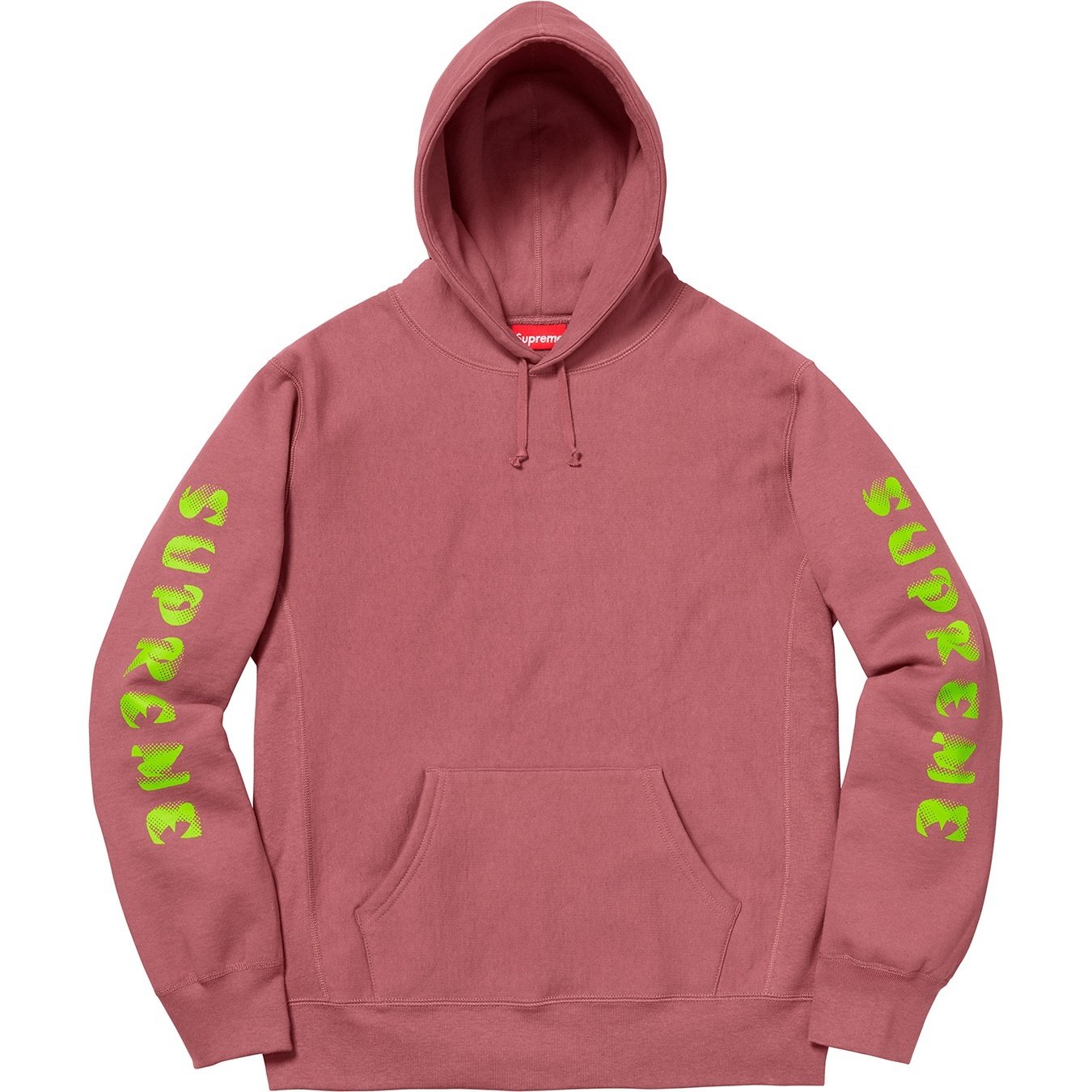 Supreme Gradient Sleeve Hooded Sweatshirt (FW18) - Dark Rose - $158