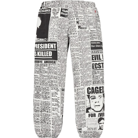 Supreme Newsprint Skate Pant - White