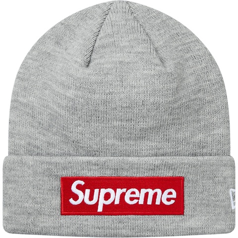Supreme New Era® Box Logo Beanie - Heather Grey