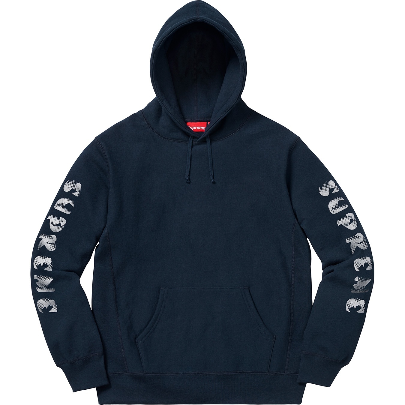 Supreme Gradient Sleeve Hooded Sweatshirt (FW18) - Navy - $158