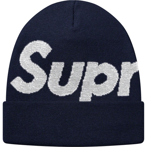 Supreme Big Logo Beanie - Navy