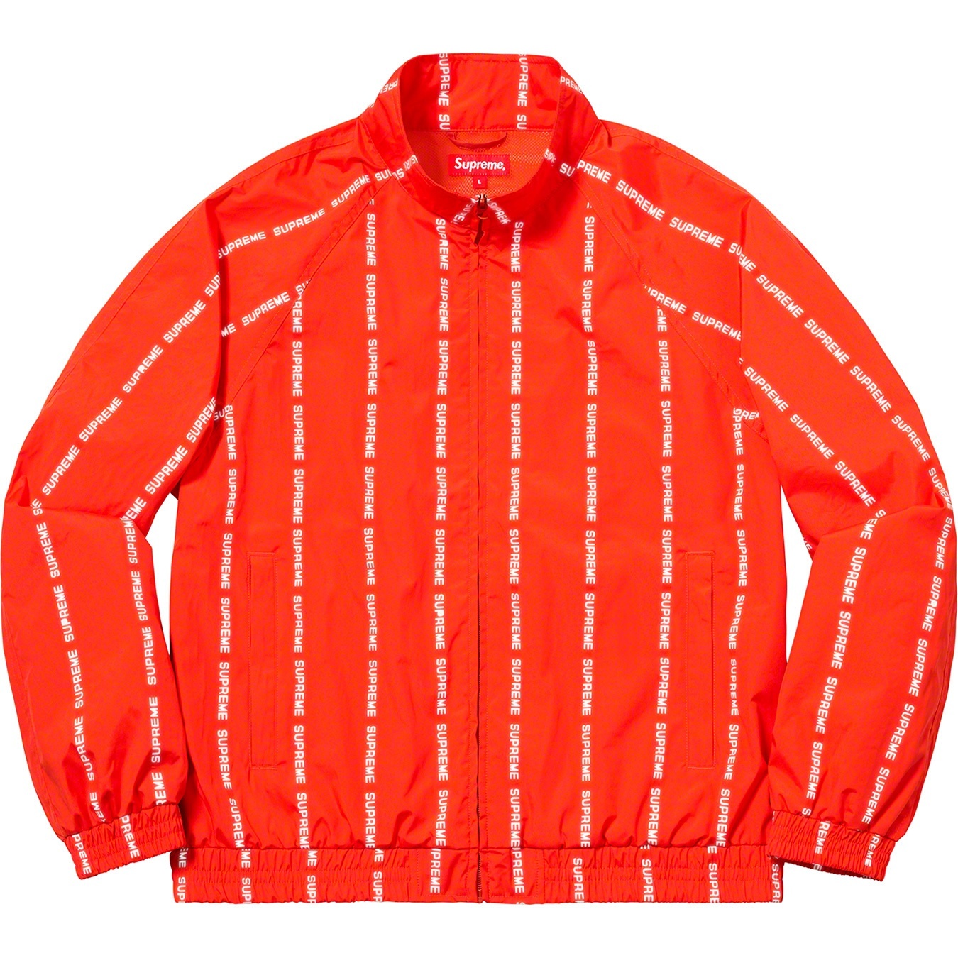 Supreme Reflective Text Track Jacket (FW18) - Orange - $198