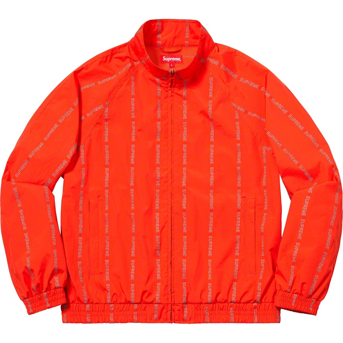 Supreme Reflective Text Track Jacket (FW18) - Orange - $198