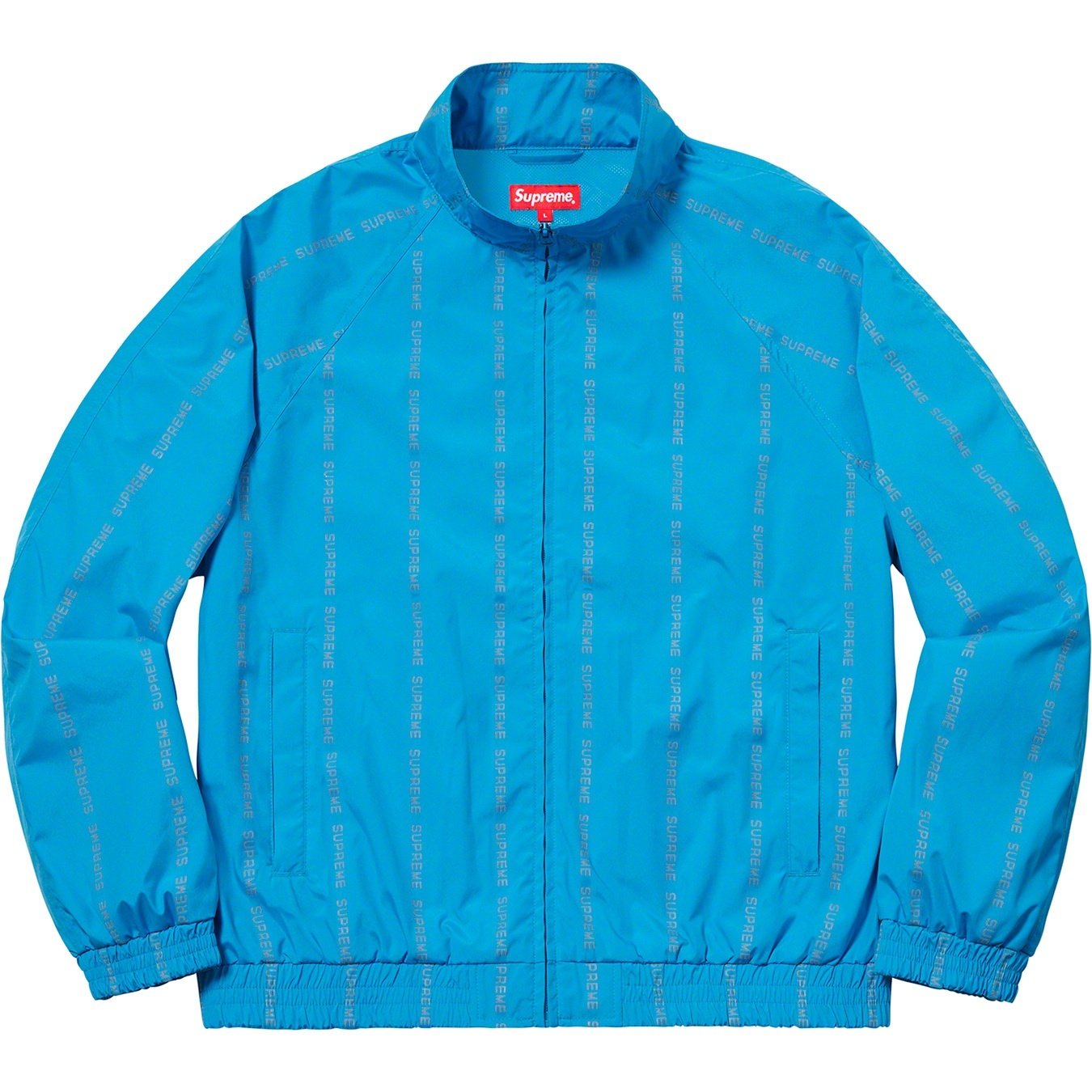 Supreme Reflective Text Track Jacket (FW18) - Blue - $198