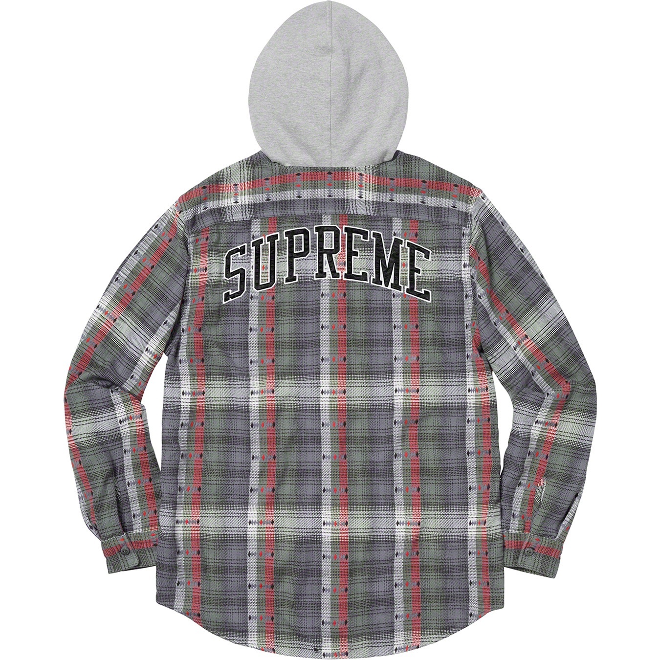 Supreme Hooded Jacquard Flannel Shirt (FW18) - Navy - $138