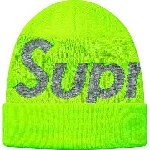Supreme Big Logo Beanie - Bright Green