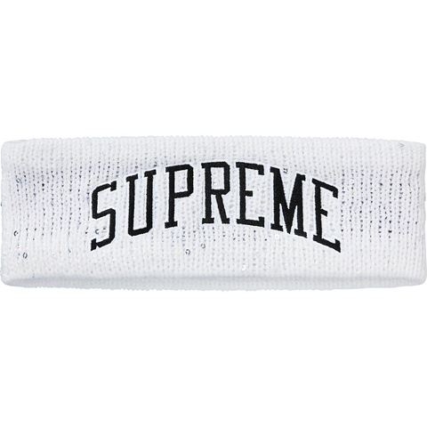 Supreme New Era® Sequin Arc Logo Headband - White