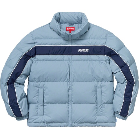 Supreme Stripe Panel Down Jacket ライトブルー Supreme Stripe Panel Down Jacket Light Blue メンズ - FW18 - JP